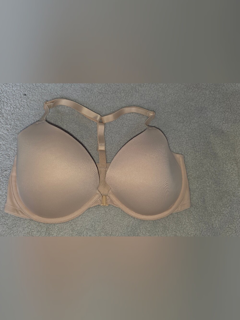 NWOT Pink Victorias Secret Seamless T-Back Push-Up Bra in Nude Sz 34DD